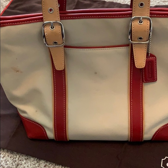 Coach leather/canvas tote - Picture 2 of 10